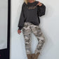 Hose mit elastischem Bund im Camouflage-Look - beige-mehrfarbig