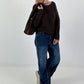 Knitted Cut-Out Sweater - mocha