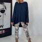 Basic Shirt mit Rundhalsausschnitt - marine