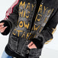 Oversized Jeansjacke mit Pailletten - used-black ( lieferbar ab ca. 01.09.26)