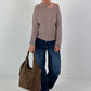 Knit sweater with cut-out - taupe