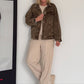 Oversized Cordjacke - coffee