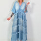 Jeans dress with ruffles - light blue