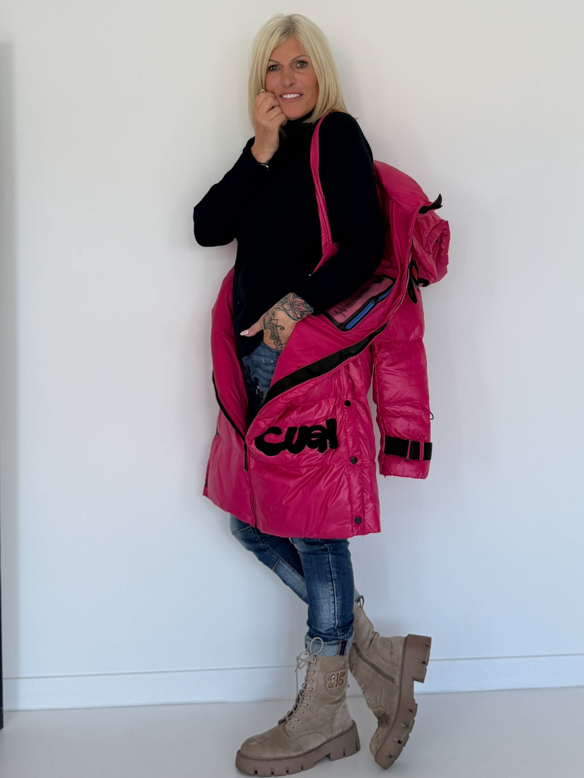 Cuel down coat - pink