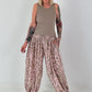 Leichte Pumphose mit stylischem Print  - rosa-mehrfarbig