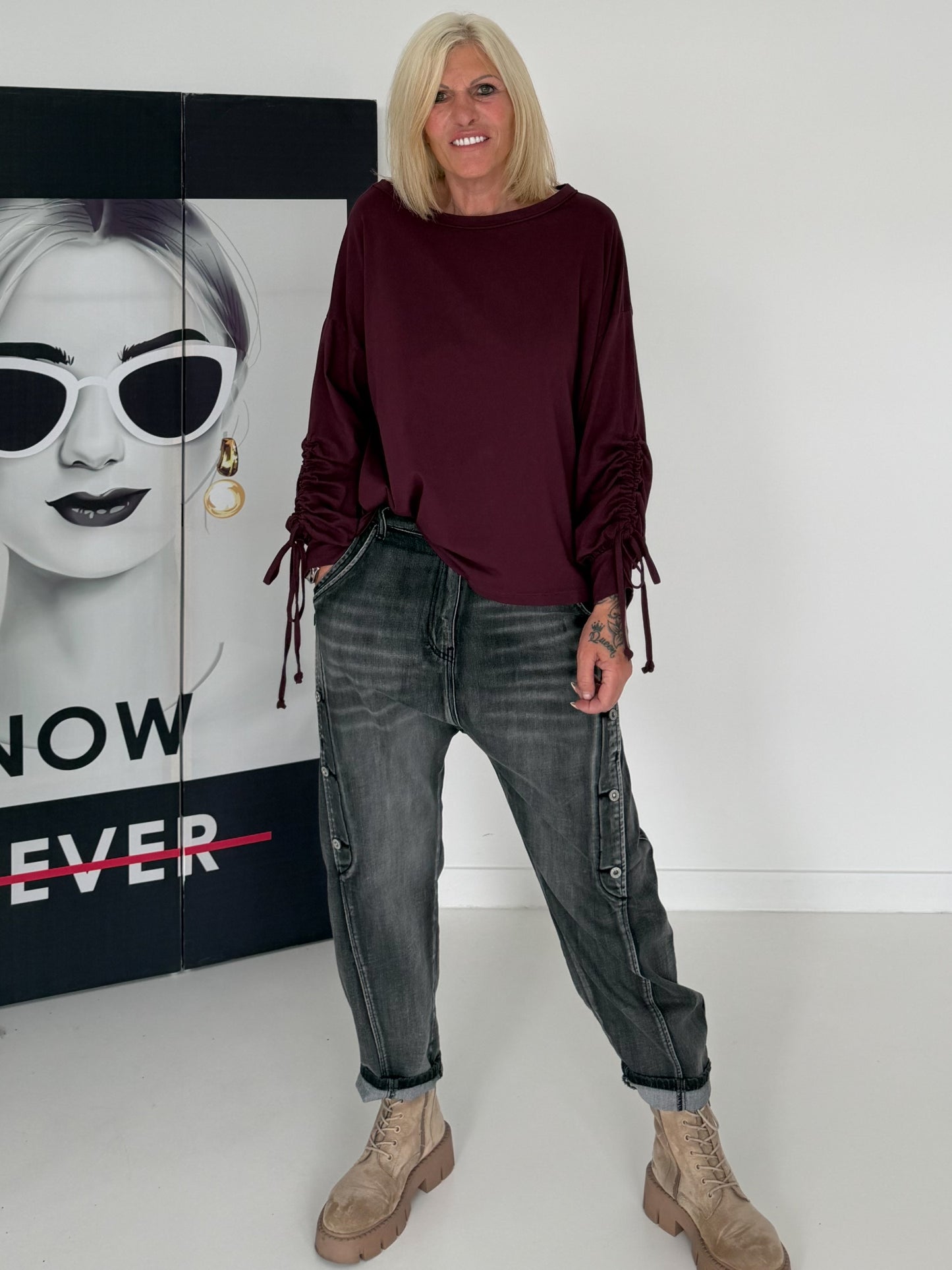 Shirt met ruches - roze