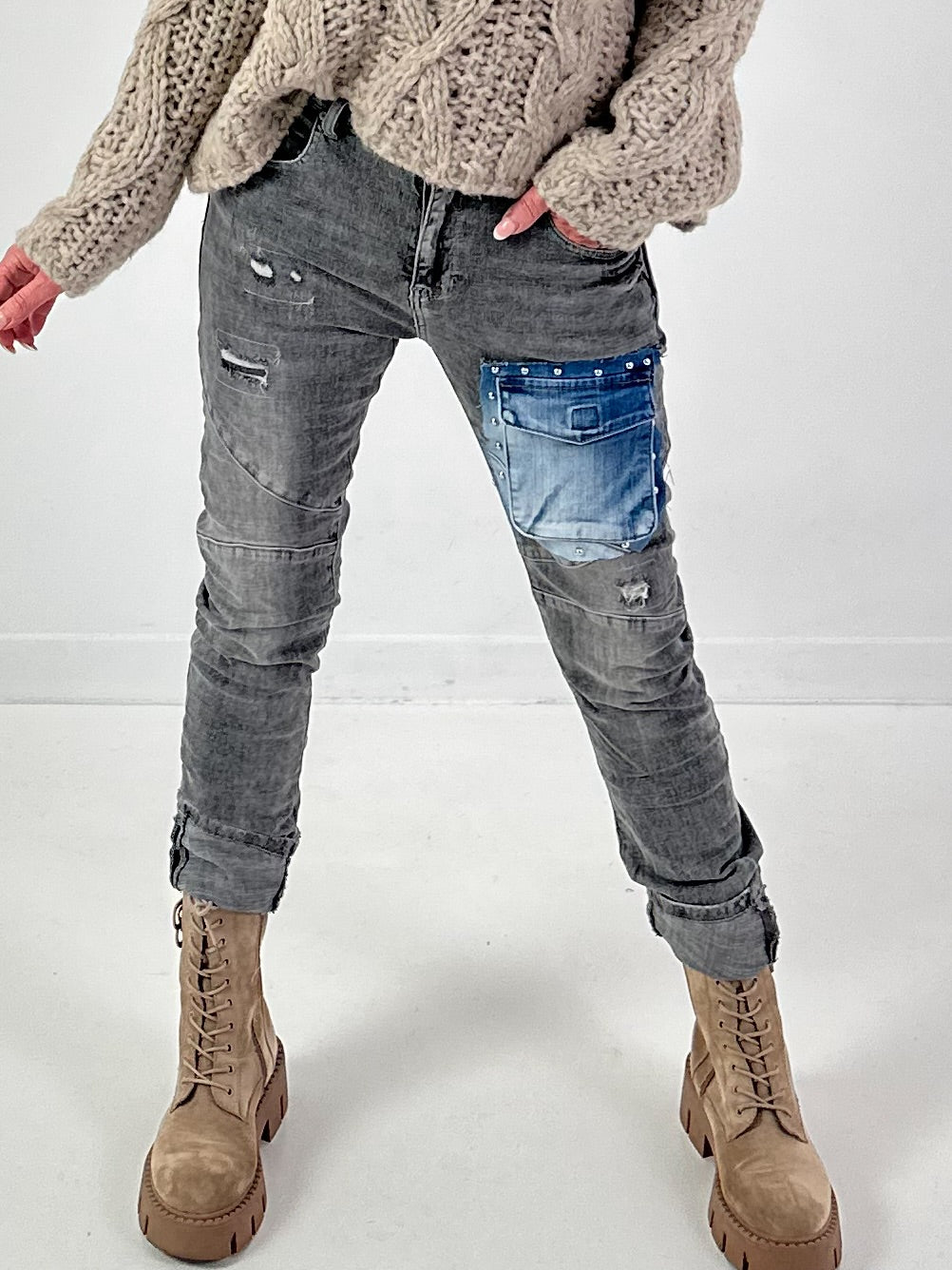 Jeans model "The Pocket" - gray denim