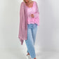 Häkeljacke mit Lurex - rosa