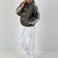 Bomberjacke mit Kapuze - oliv