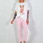 T-Shirt Fashion Girls - weiss-rosa