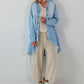 Oversized Leo Linen Military Coat - Khaki