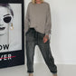 Shirt mit gerafftem Arm - taupe