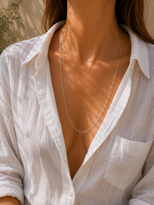 Lichte schakelketting - zilver