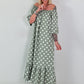 Carmen Sommerkleid mit Tupfen - khaki