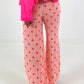 Musselin Hose mit Streifen - neonorange-weiss-pink