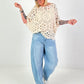 Crocheted Top with Undershirt - beige