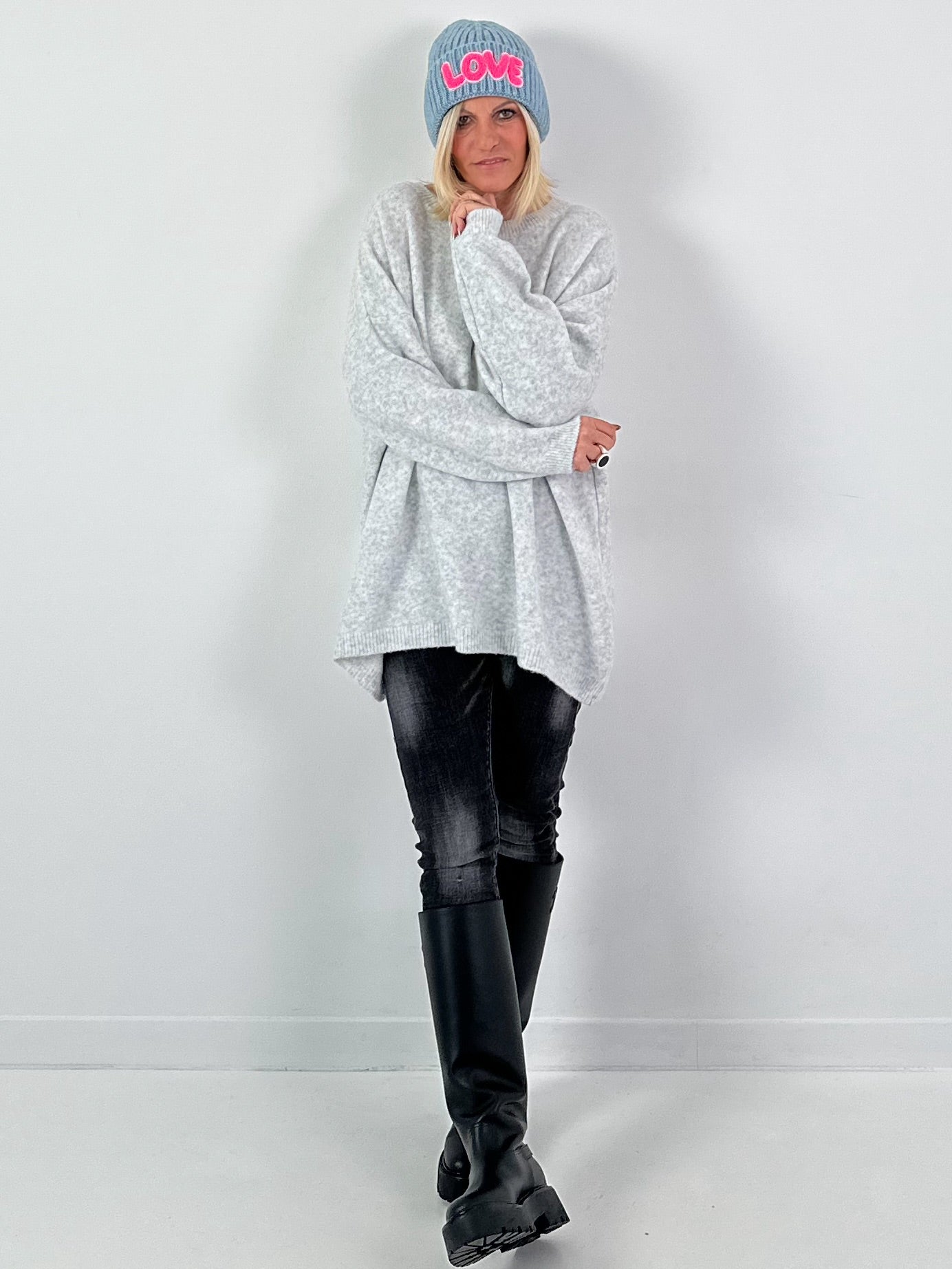 Zwillingsherz hoed model "LOVE" - blauw