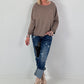 Sweatshirt mit Leo-Print - taupe