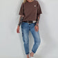 Sweater stone washed  - mokka