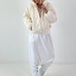 Haremhose mit Knopfdetails - weiss