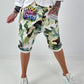 Short baggy shorts with overlap - beige