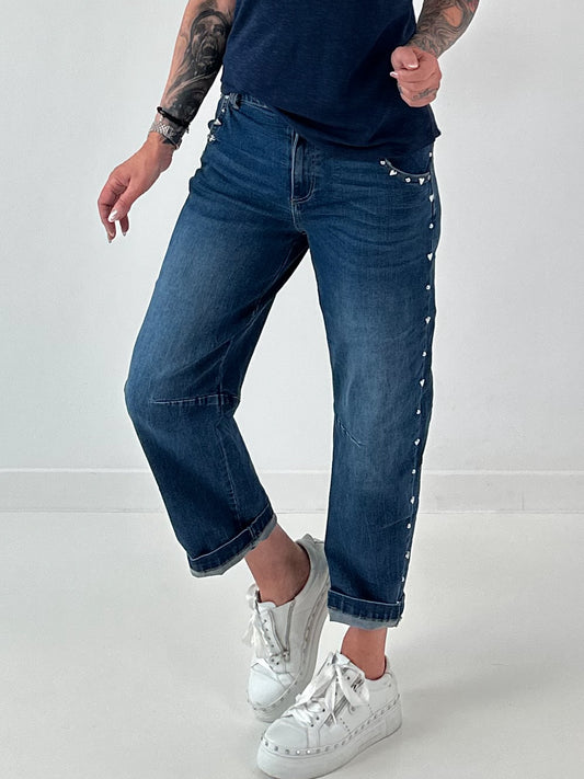 Jeans Hose mit aufwendigen Details  - denim
