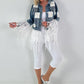 Boho Jeansjacke mit aufwendigen  Details - denim-weiss