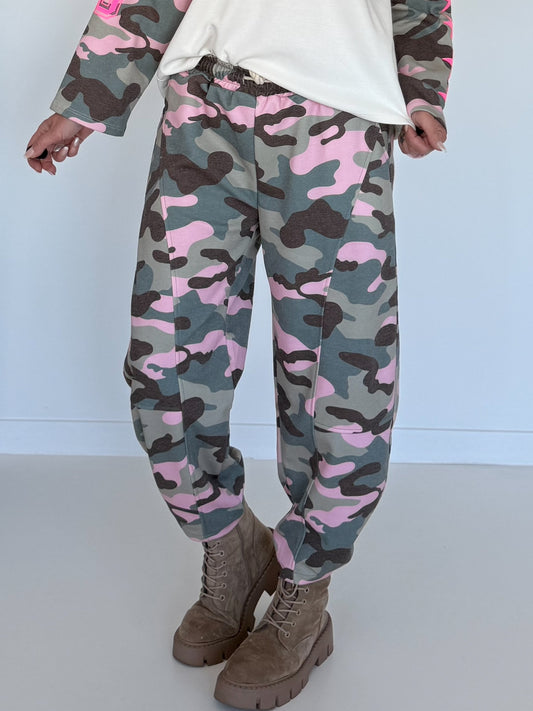 Sweathose mit Camouflage-Print - oliv-mehrfarbig