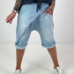 Short Jeans Baggy with Overlay - Light Blue