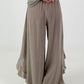 Wijde broek met bindstrook - taupe