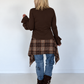 Waist Wrap im Karomuster - mokka-mehrfarbig
