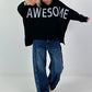 Oversized Hoodie Awesome - Black