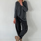 Weicher oversized Basic Pullover - anthrazit