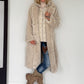 Kuscheliger Mantel mit abnehmbarem Westeneinsatz - beige