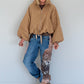 Jacket with puff sleeves - camel
