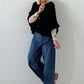 Oversized knitted cardigan with sophisticated details - black