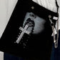 Denim-Bag mit Strassmotiv Woman & Cross - used-black