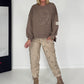 Sweater mit 3D-Print - taupe-leo