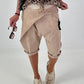 Baggy Short mit Überwurf und Tasche mit Details - sand