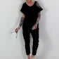Linen Cut-Out Shirt - Black