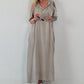 Cold shoulder dress with hood - taupe