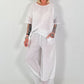 Wide-leg linen trousers - white