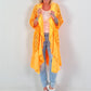 Lace coat in a material mix - neon orange