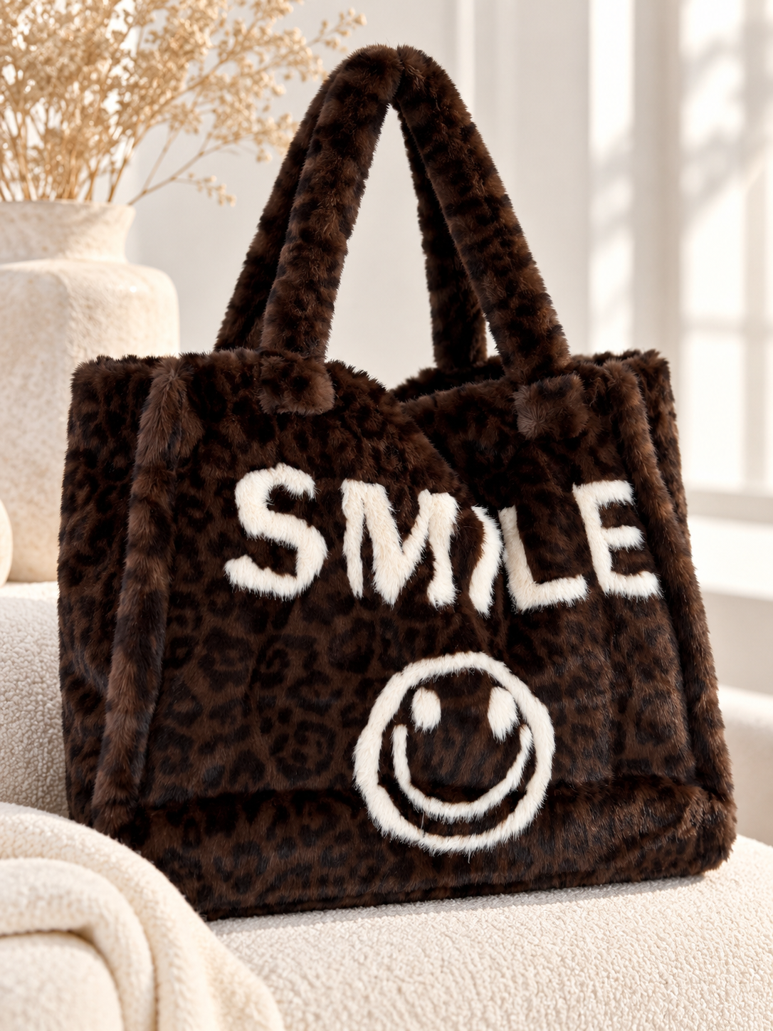 Fur Bag Smile - leo-mocha
