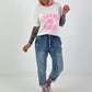 T-Shirt Charme - white-pink