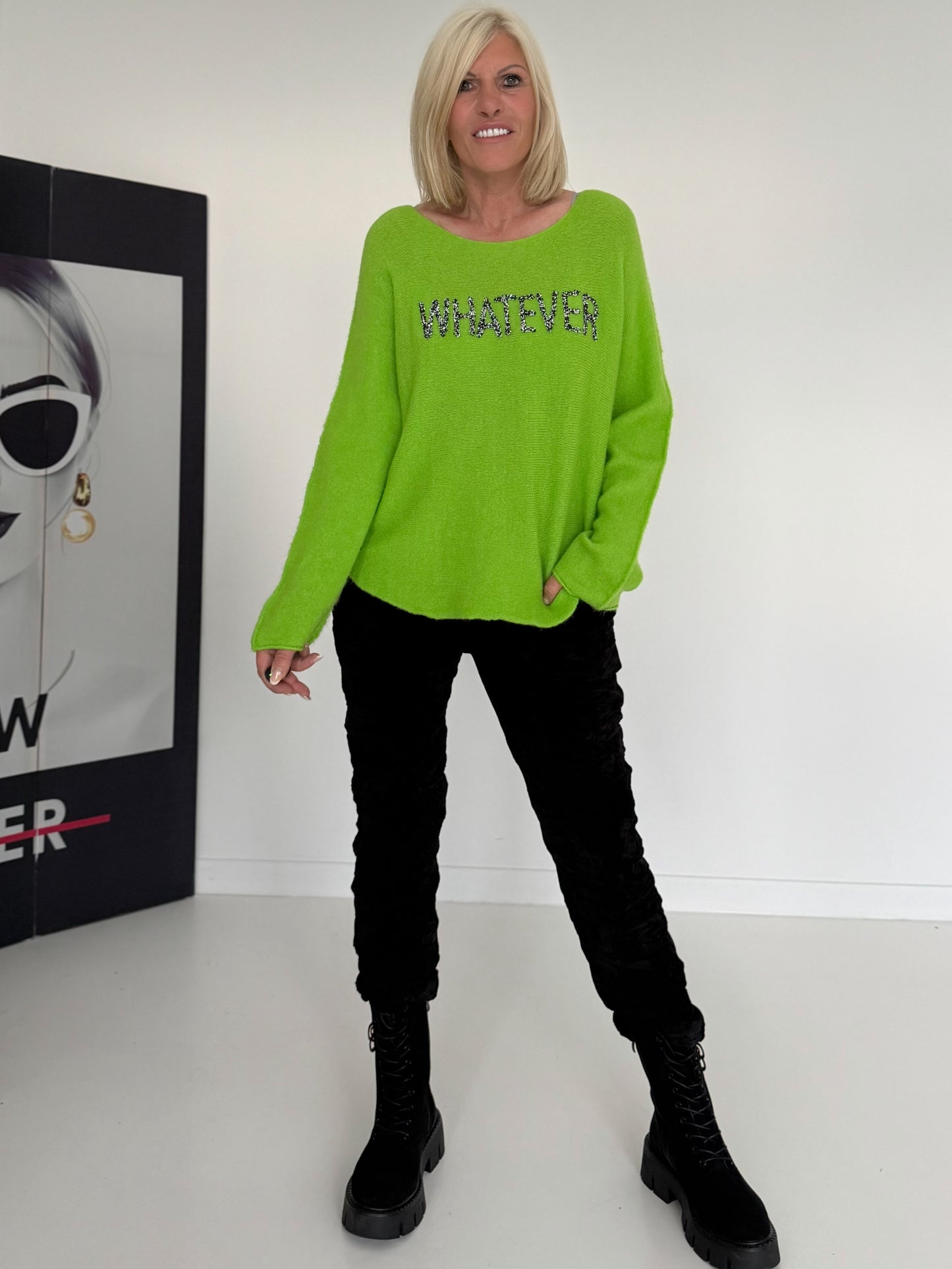 Weicher Pullover Whatever - grün