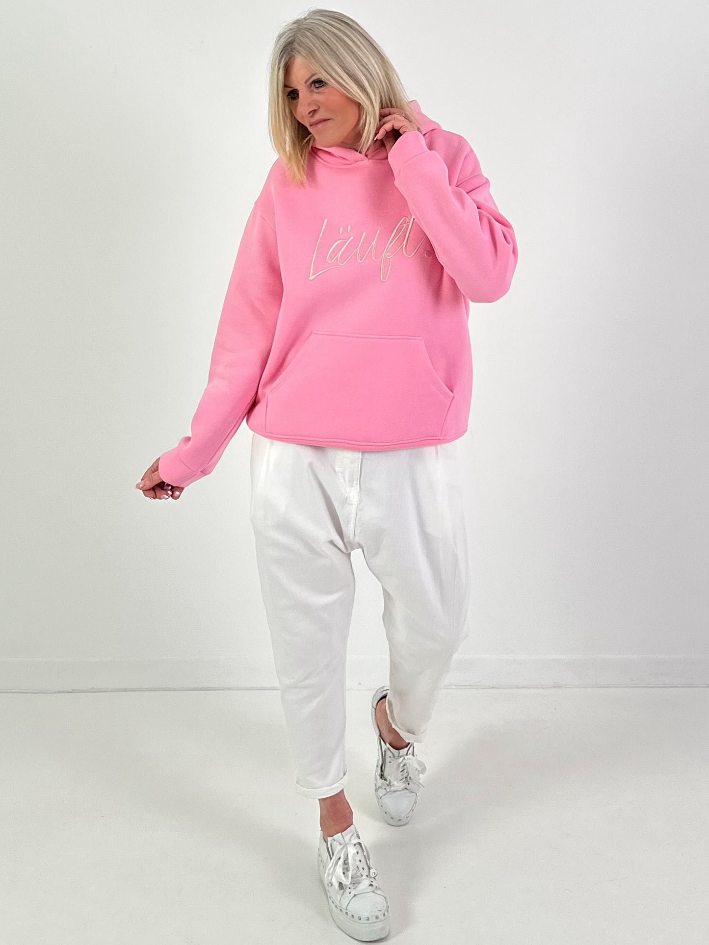 Hoodie Modell "Läuft." - rosa