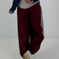 Pants with elastic waistband - burgundy