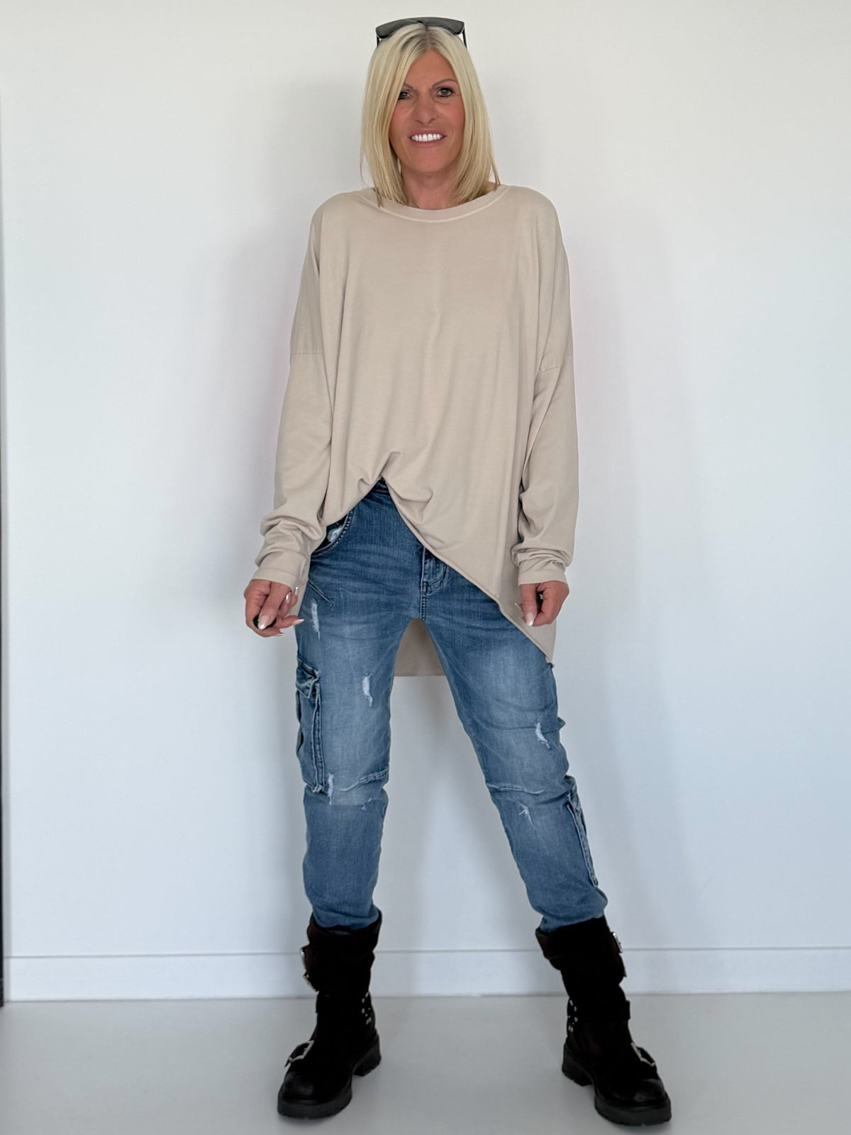 Oversized Shirt Style - beige