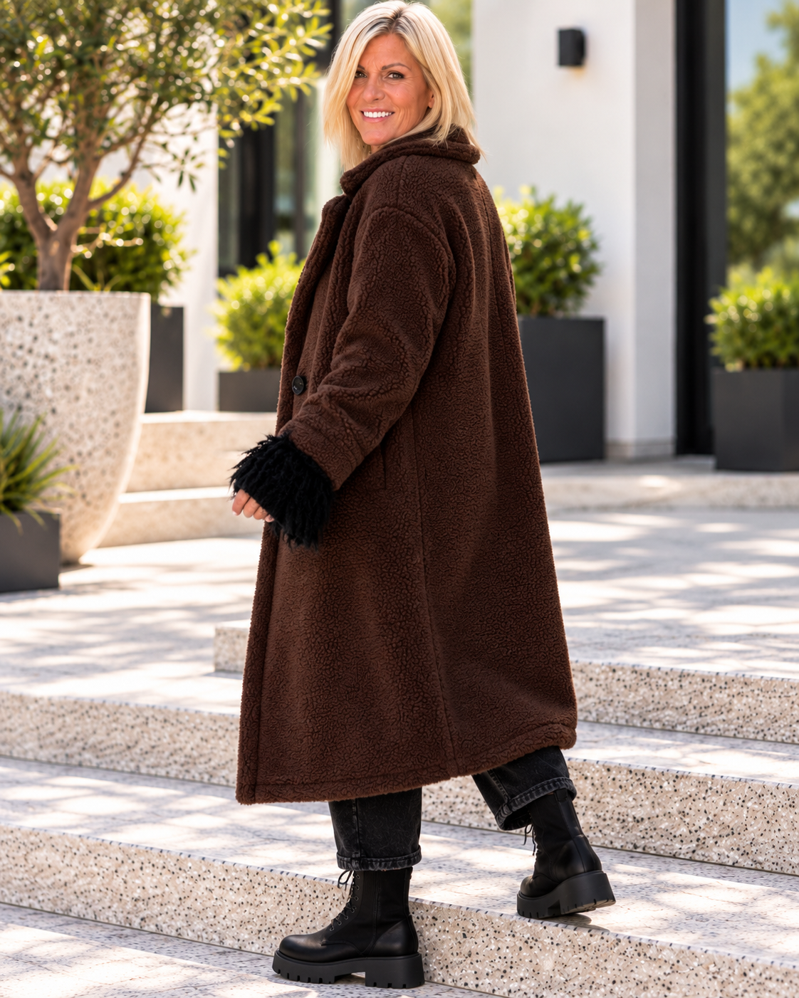 Cozy Teddy Coat - Mocha